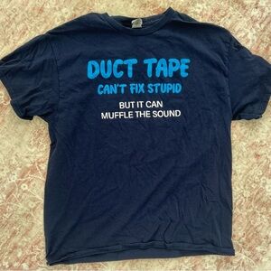 Navy Graphic T-Shirt with Blue and White Text